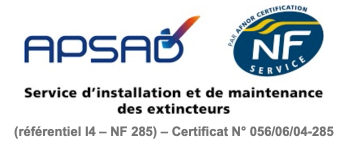 Triangle Incendie logo service d'installation et de maintenance des extincteurs APSAD et NF Service